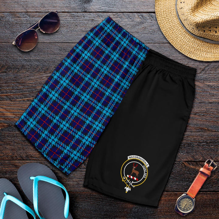 Scottish MacCorquodale Clan Crest Tartan Half of Me Men's Shorts