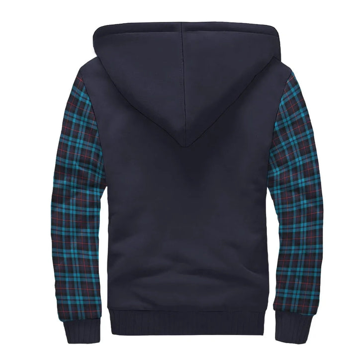 Scottish MacCorquodale Clan Crest Tartan Plaid Sleeve Sherpa Hoodie