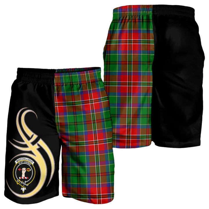 Scottish MacCulloch Clan Crest Tartan Believe in Me Men's Shorts