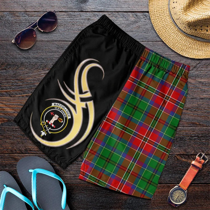 Scottish MacCulloch Clan Crest Tartan Believe in Me Men's Shorts