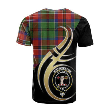 Scottish MacCulloch Clan Crest Tartan T-Shirt Believe in Me Back Side Tartan Plaid