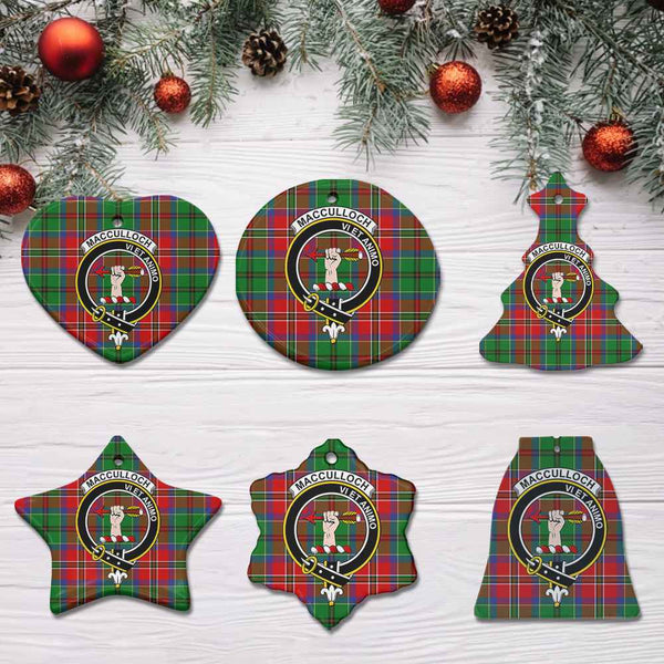Scottish MacCulloch (McCulloch) Clan Crest Tartan Ceramic Ornament All Tartan Plaid