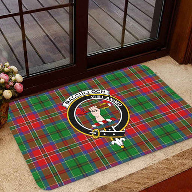 Scottish MacCulloch (McCulloch) Clan Crest Tartan Door Mat Tartan Plaid 1