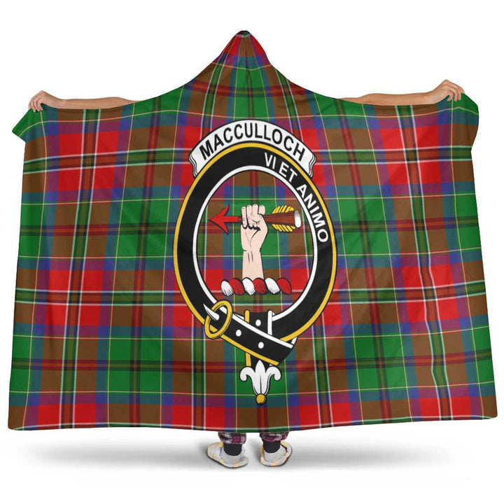 Scottish MacCulloch (McCulloch) Clan Crest Tartan Hooded Blanket Tartan Plaid 1