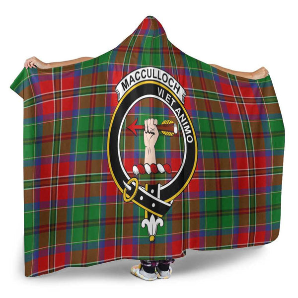 Scottish MacCulloch (McCulloch) Clan Crest Tartan Hooded Blanket Tartan Plaid 2