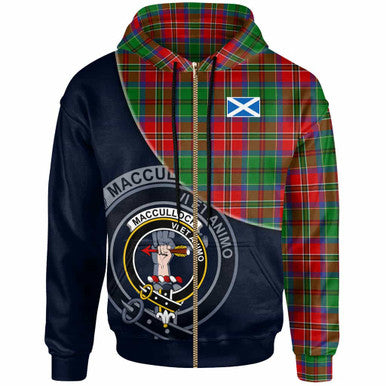 Scottish MacCulloch (McCulloch) Clan Crest Tartan Hoodie - Bend Style Zip-up Tartan Plaid