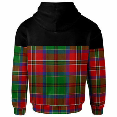 Scottish MacCulloch (McCulloch) Clan Crest Tartan Hoodie - Horizontal Style Back Side Tartan Plaid
