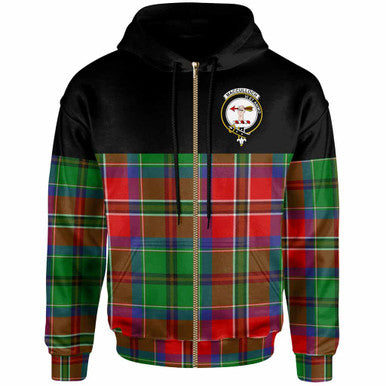 Scottish MacCulloch (McCulloch) Clan Crest Tartan Hoodie - Horizontal Style Zip-up Tartan Plaid