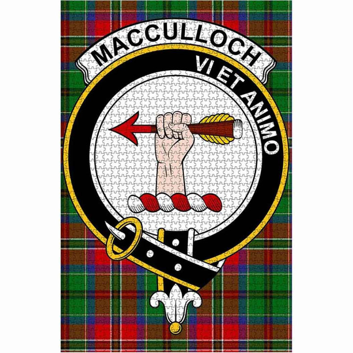 Scottish MacCulloch (McCulloch) Clan Crest Tartan Jigsaw Puzzle 1