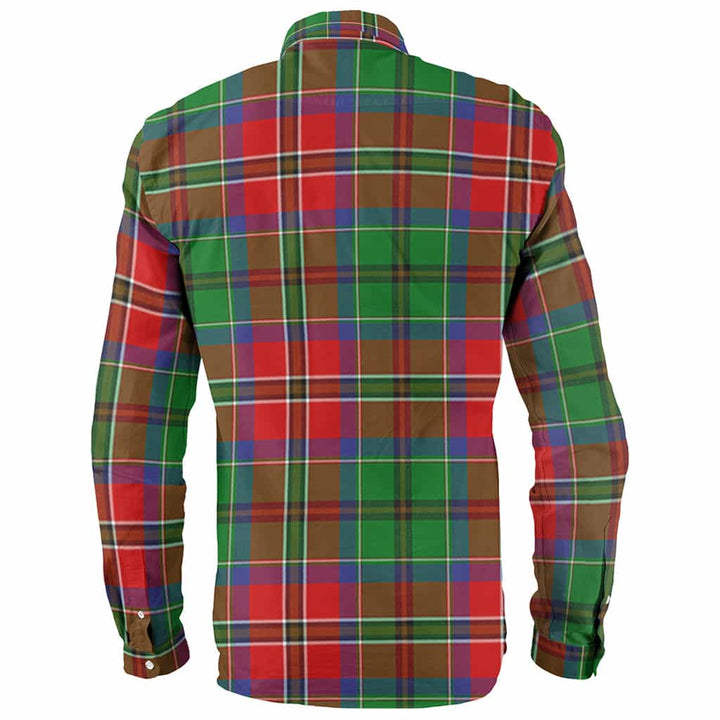 Scottish MacCulloch (McCulloch) Clan Crest Tartan Long Sleeve Shirt Back Side Tartan Plaid