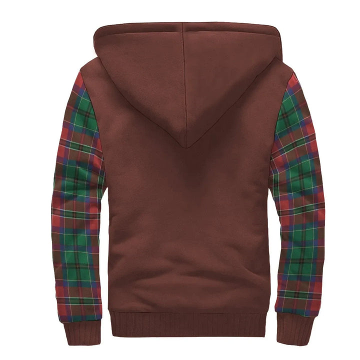 Scottish MacCulloch (McCulloch) Clan Crest Tartan Plaid Sleeve Sherpa Hoodie