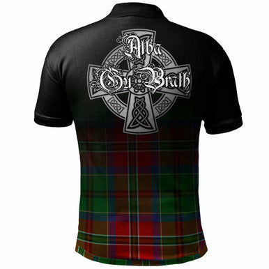 Scottish MacCulloch (McCulloch) Clan Crest Tartan Polo Shirt - Alba Gu Brath Family Crest Celtic Inspired Back Side Tartan Plaid