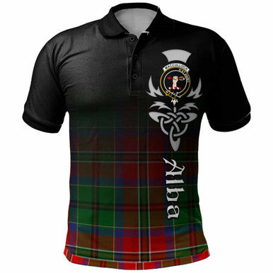 Scottish MacCulloch (McCulloch) Clan Crest Tartan Polo Shirt - Alba Gu Brath Family Crest Celtic Inspired Front Side Tartan Plaid