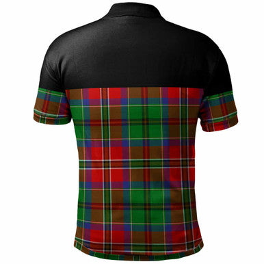 Scottish MacCulloch (McCulloch) Clan Crest Tartan Polo Shirt - Horizontal Style Back Side Tartan Plaid