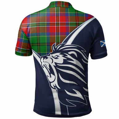 Scottish MacCulloch (McCulloch) Clan Crest Tartan Polo Shirt - Scottish Flag With Lion Back Side Tartan Plaid