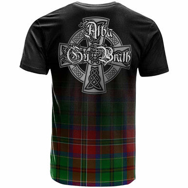Scottish MacCulloch (McCulloch) Clan Crest Tartan T-Shirt - Alba Gu Brath Family Crest Celtic Inspired Back Side Tartan Plaid