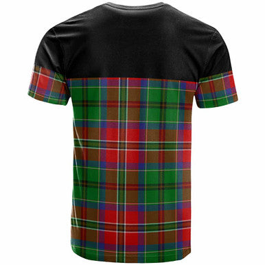Scottish MacCulloch (McCulloch) Clan Crest Tartan T-Shirt - Horizontal Style Back Side Tartan Plaid