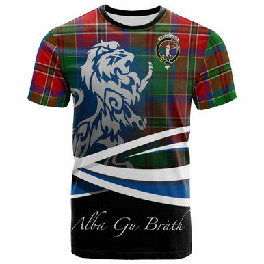 Scottish MacCulloch (McCulloch) Clan Crest Tartan T-Shirt - Scotland Lion Front Side Tartan Plaid