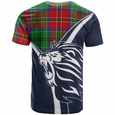 Scottish MacCulloch (McCulloch) Clan Crest Tartan T-Shirt - Scottish Flag With Lion Back Side Tartan Plaid