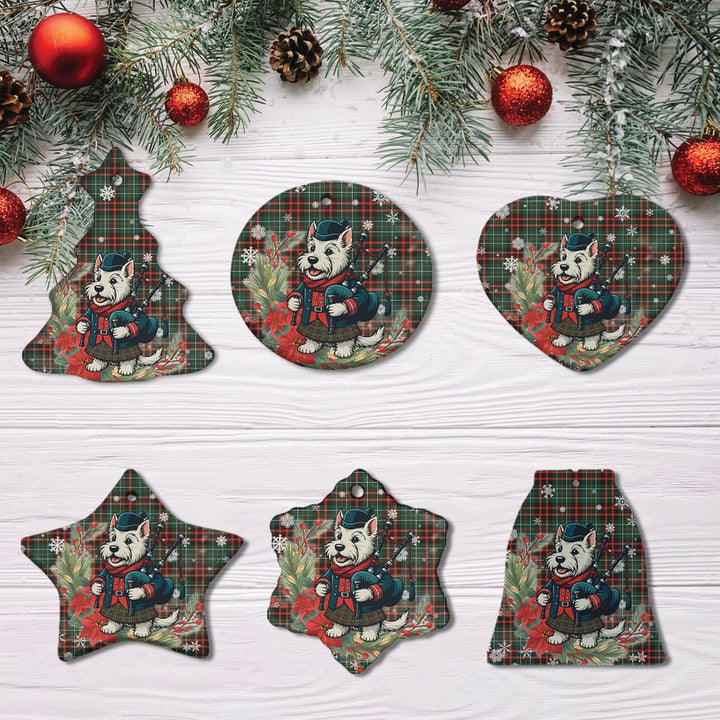 Scottish MacDiarmid Modern Clan Tartan Ceramic Ornament Cute Scottish Terrier Dog All Style Tartan Plaid