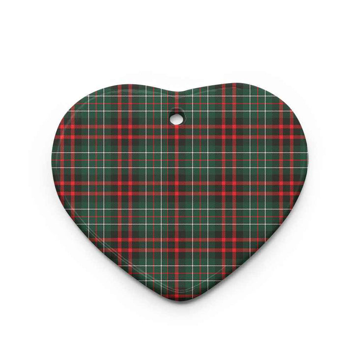 Scottish MacDiarmid Modern Clan Tartan Ceramic Ornament Heart Shape Tartan Plaid
