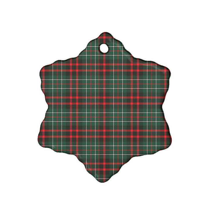 Scottish MacDiarmid Modern Clan Tartan Ceramic Ornament Snow Flake Shape Tartan Plaid