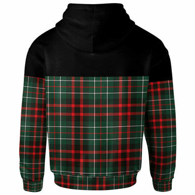Scottish MacDiarmid Modern Clan Tartan Hoodie - Horizontal Style Back Side Tartan Plaid