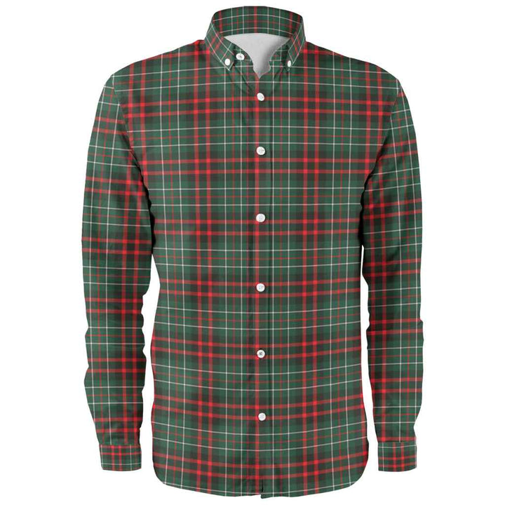 Scottish MacDiarmid Modern Clan Tartan Long Sleeve Shirt Front Side Tartan Plaid