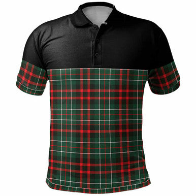 Scottish MacDiarmid Modern Clan Tartan Polo Shirt - Horizontal Style Front Side Tartan Plaid