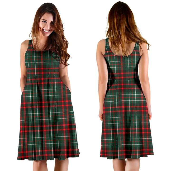 Scottish MacDiarmid Modern Clan Tartan Women Midi Dress