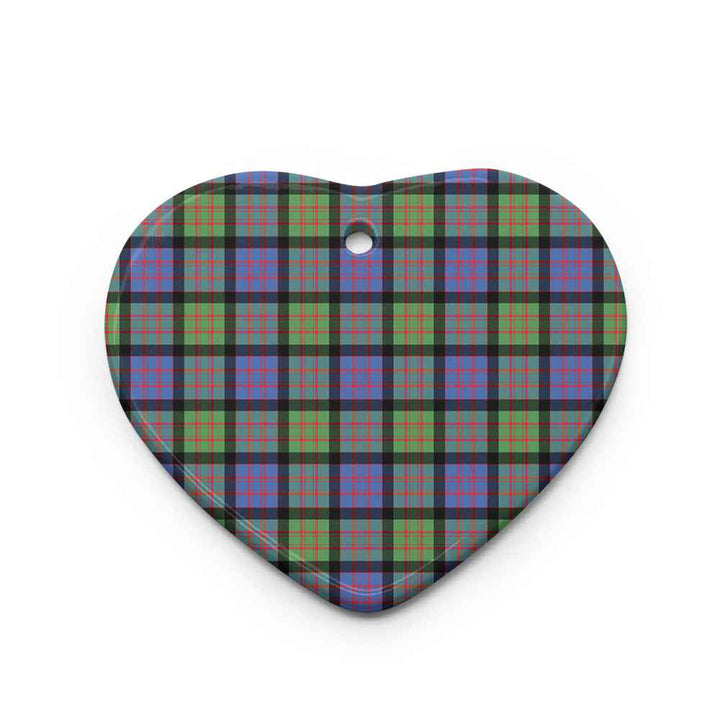Scottish MacDonald Ancient Clan Tartan Ceramic Ornament Heart Shape Tartan Plaid