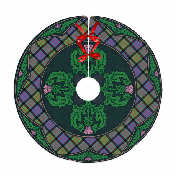 Scottish MacDonald Ancient Clan Tartan Christmas Tree Skirt Old Scottish Thistle Flower No Tassels Tartan Plaid 1