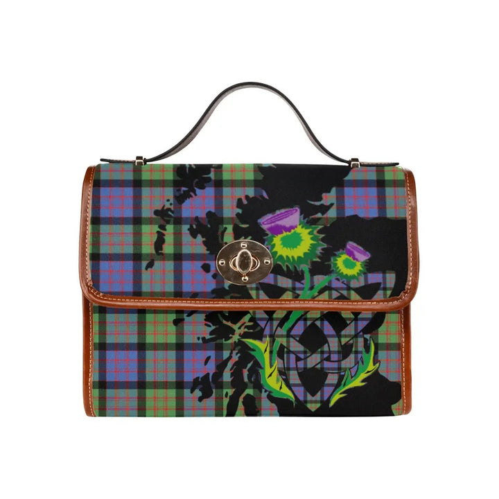Scottish MacDonald Ancient Clan Tartan Waterproof Canvas Bag With Thistle Tartan Plaid 1