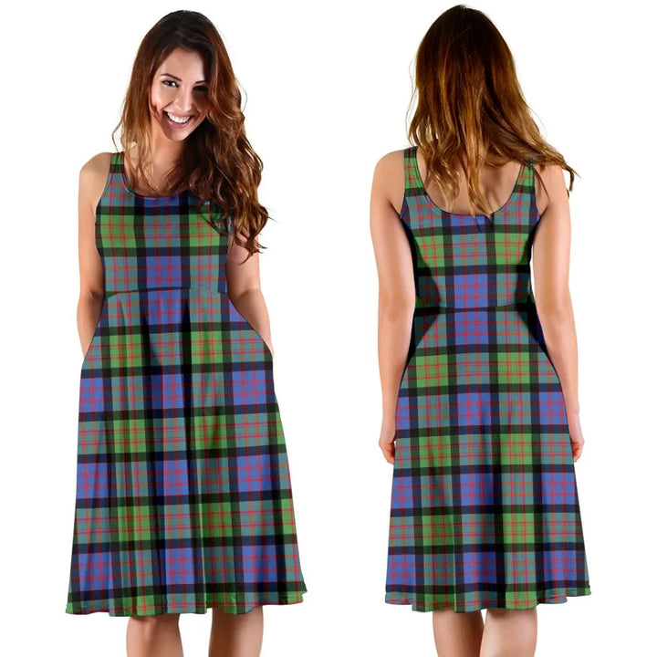 Scottish MacDonald Ancient Clan Tartan Women Midi Dress
