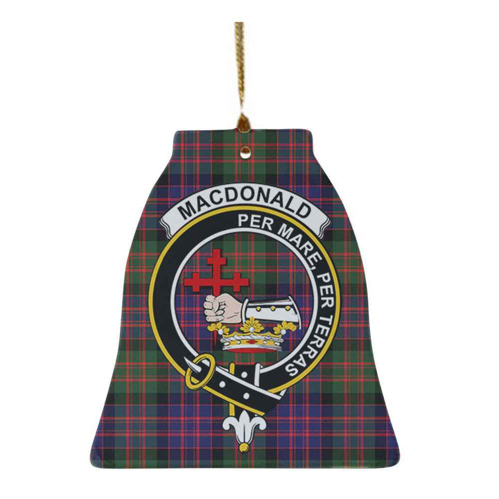 Scottish MacDonald (Clan Donald) Clan Crest Tartan Ceramic Ornament Bell Shape Tartan Plaid