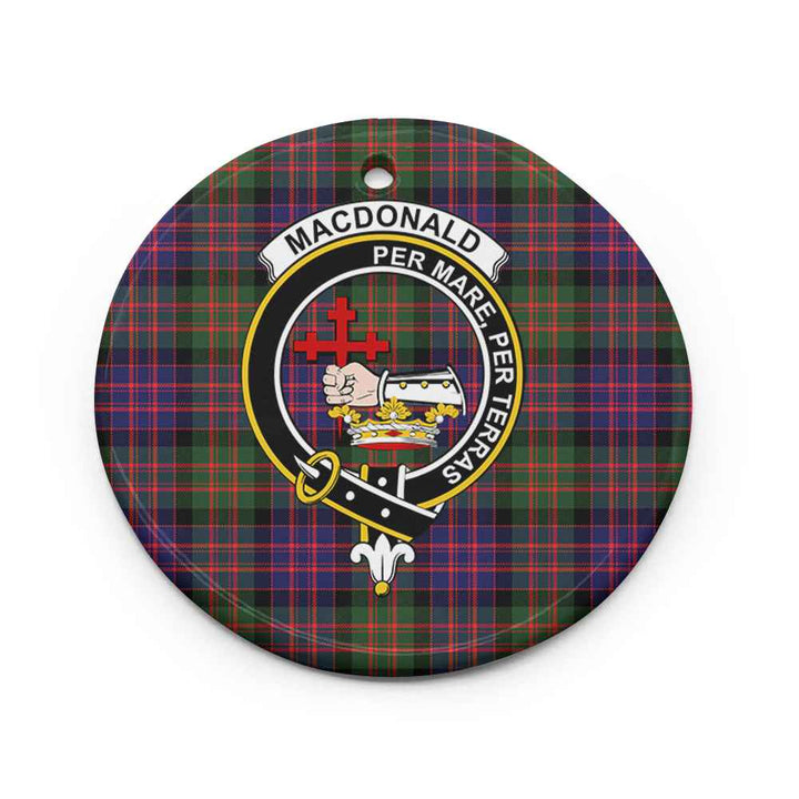 Scottish MacDonald (Clan Donald) Clan Crest Tartan Ceramic Ornament Circle Shape Tartan Plaid