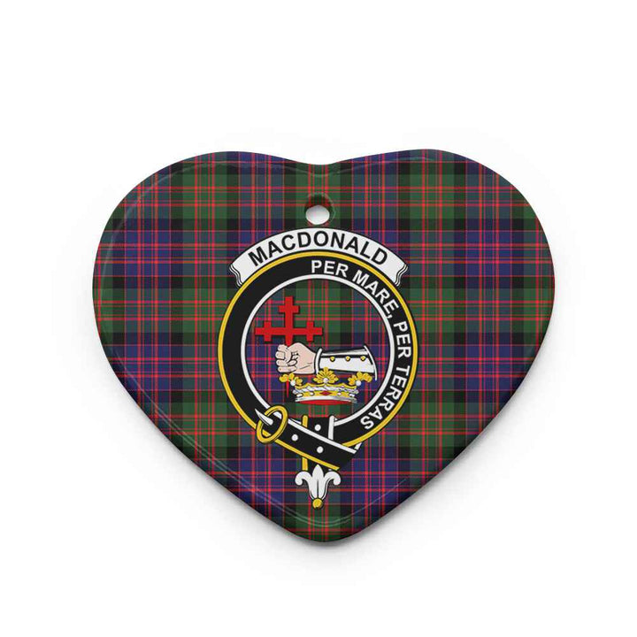 Scottish MacDonald (Clan Donald) Clan Crest Tartan Ceramic Ornament Heart Shape Tartan Plaid