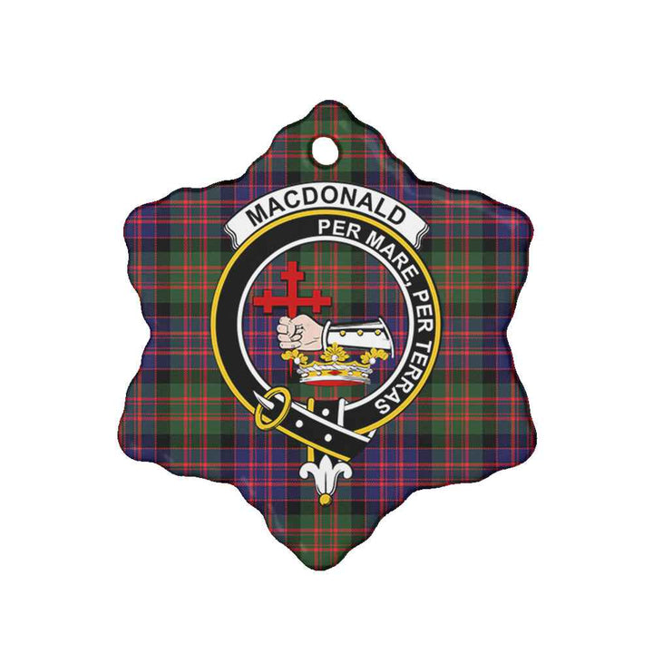 Scottish MacDonald (Clan Donald) Clan Crest Tartan Ceramic Ornament Snow Flake Shape Tartan Plaid