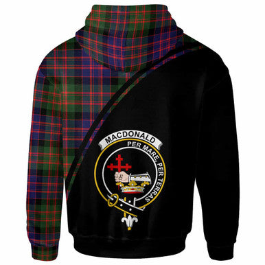Scottish MacDonald (Clan Donald) Clan Crest Tartan Curve Hoodie Back Side Tartan Plaid