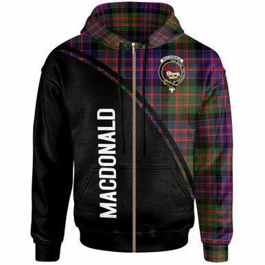 Scottish MacDonald (Clan Donald) Clan Crest Tartan Curve Hoodie Zip-up Tartan Plaid