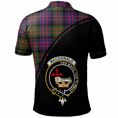 Scottish MacDonald (Clan Donald) Clan Crest Tartan Curve Polo Shirt Back Side Tartan Plaid
