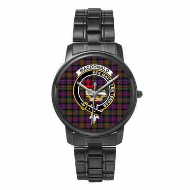 Scottish MacDonald (Clan Donald) Clan Crest Tartan Folding Clasp Steel Quartz Watches Tartan Plaid Black 1