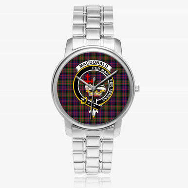 Scottish MacDonald (Clan Donald) Clan Crest Tartan Folding Clasp Steel Quartz Watches Tartan Plaid Silver 1