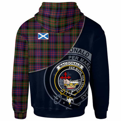 Scottish MacDonald (Clan Donald) Clan Crest Tartan Hoodie - Bend Style Back Side Tartan Plaid