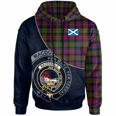 Scottish MacDonald (Clan Donald) Clan Crest Tartan Hoodie - Bend Style Front Side Tartan Plaid