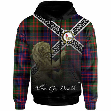 Scottish MacDonald (Clan Donald) Clan Crest Tartan Hoodie - Scotland Lion Front Side Tartan Plaid