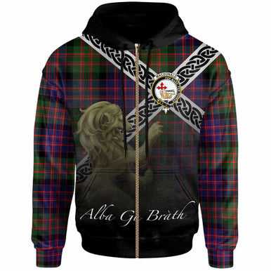Scottish MacDonald (Clan Donald) Clan Crest Tartan Hoodie - Scotland Lion Zip-up Tartan Plaid