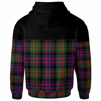 Scottish MacDonald (Clan Donald) Clan Crest Tartan Hoodie - Horizontal Style Back Side Tartan Plaid