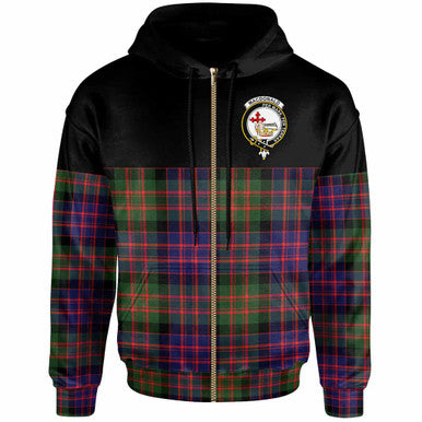 Scottish MacDonald (Clan Donald) Clan Crest Tartan Hoodie - Horizontal Style Zip-up Tartan Plaid