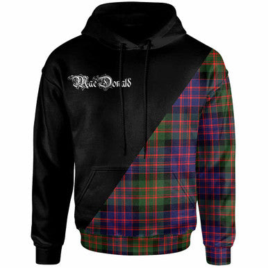 Scottish MacDonald (Clan Donald) Clan Crest Tartan Hoodie - Military Logo Front Side Tartan Plaid